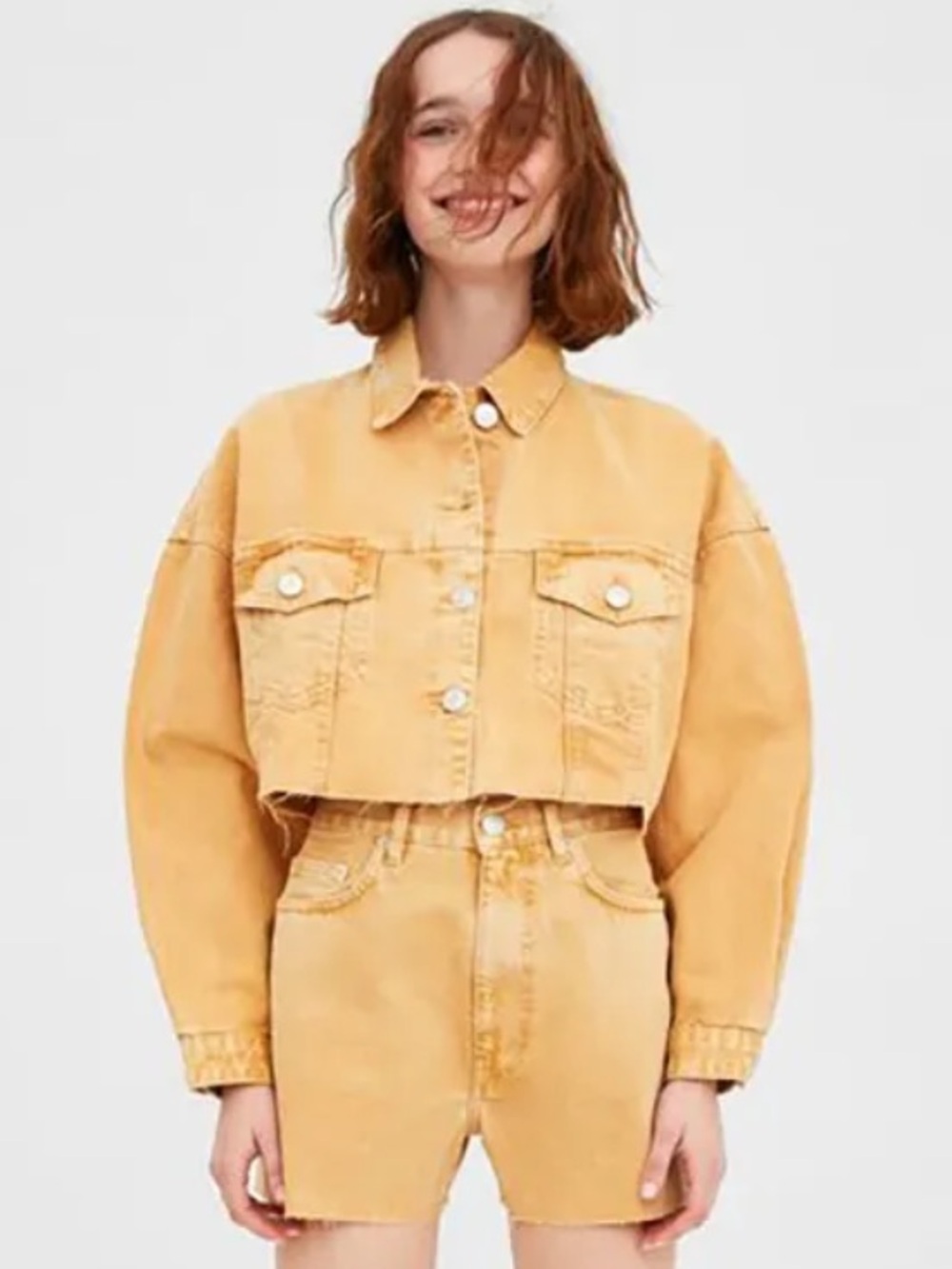Zara Cropped Earth Tone Raw Frayed Hem Jacket Size Small